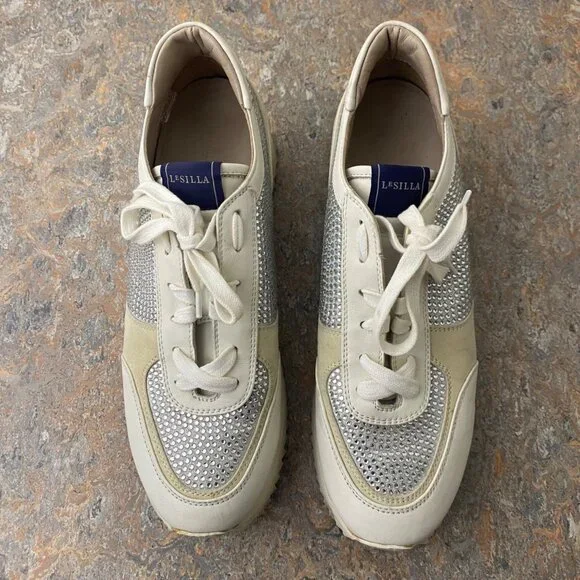 Le Silla Crystal Sneakers Shoes - Picture 2 of 10